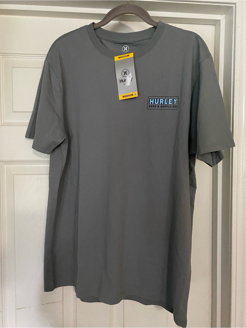 Hurley Men's Gray Short Sleeve Tee with Chest Logo